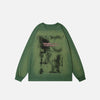 Vintage Baskılı Yıkamalı Sweatshirt