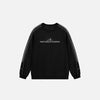 Front view of the black Defiant Stride Sweatshirt in a gray background