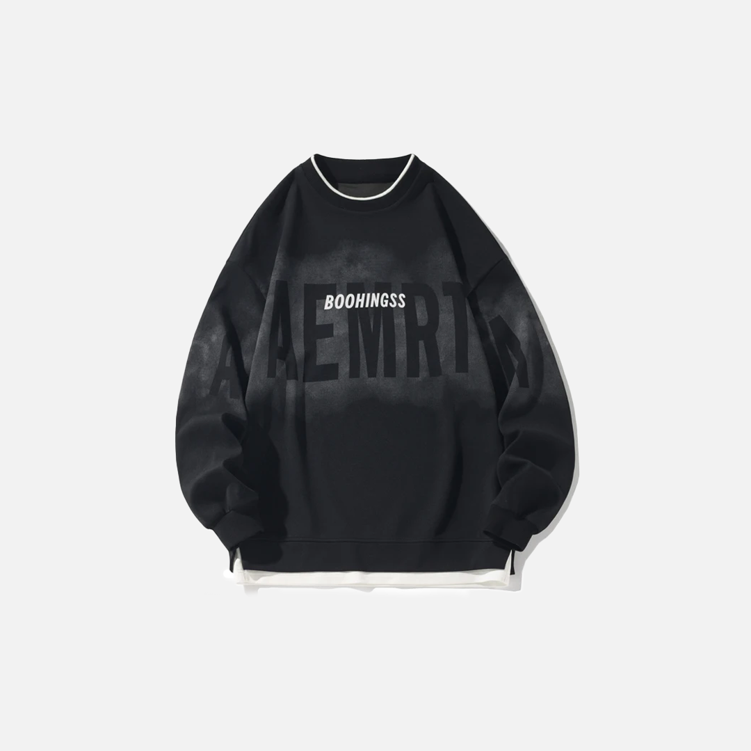 İki Parça Görünümlü Premium Hip Hop Punk Sweatshirt