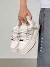 Nakış Yazılı Eskitme Denim Platform Sneaker