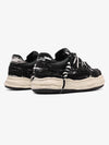 Nakış Yazılı Eskitme Denim Platform Sneaker