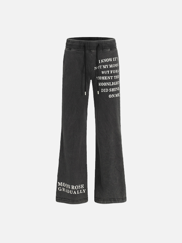 Vintage İspanyol Paça Harf Baskılı Jogger, önden görünüm — Navra Wear