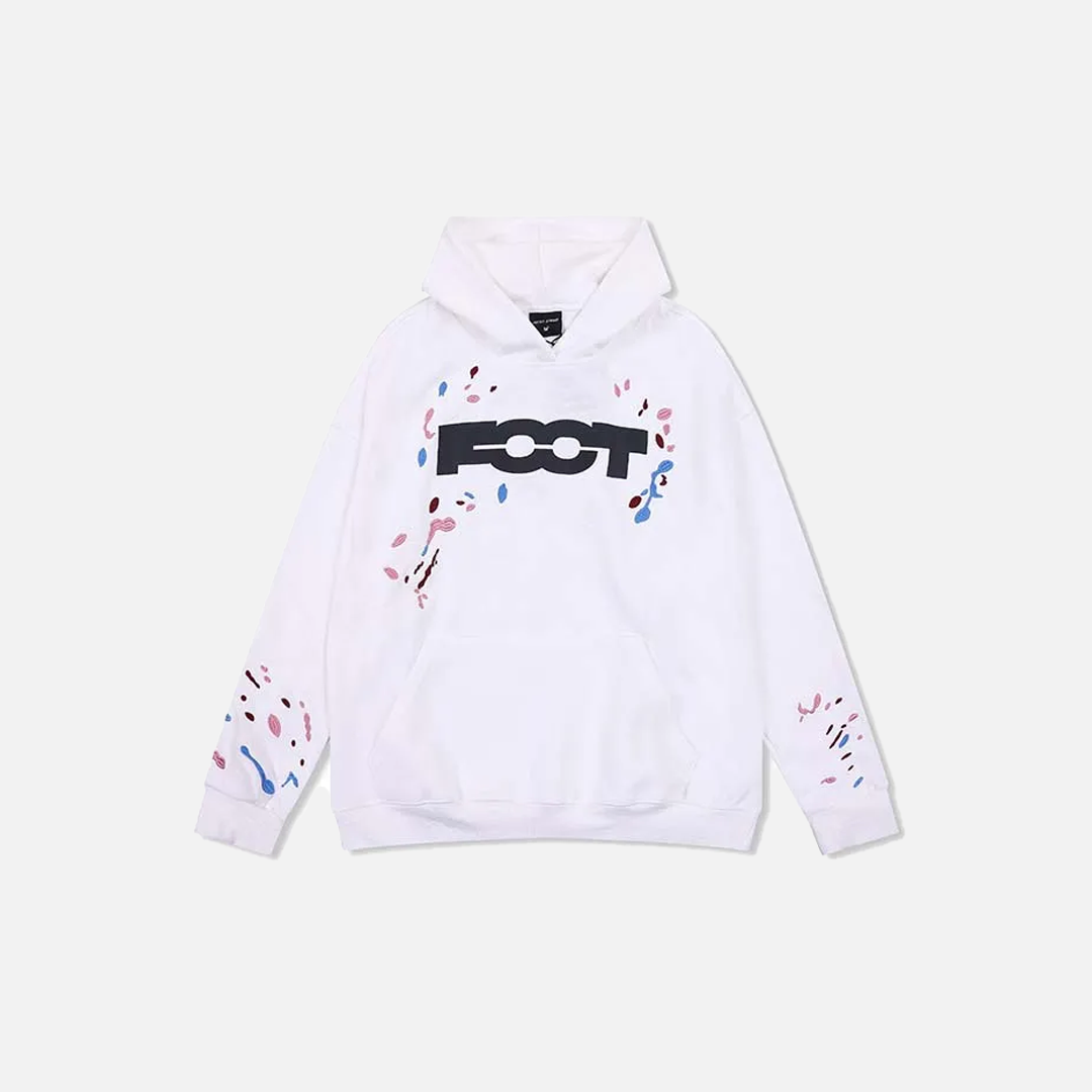 Baharlık Havalı Standart Nakışlı Bol Kesim Kapüşonlu Sweatshirt