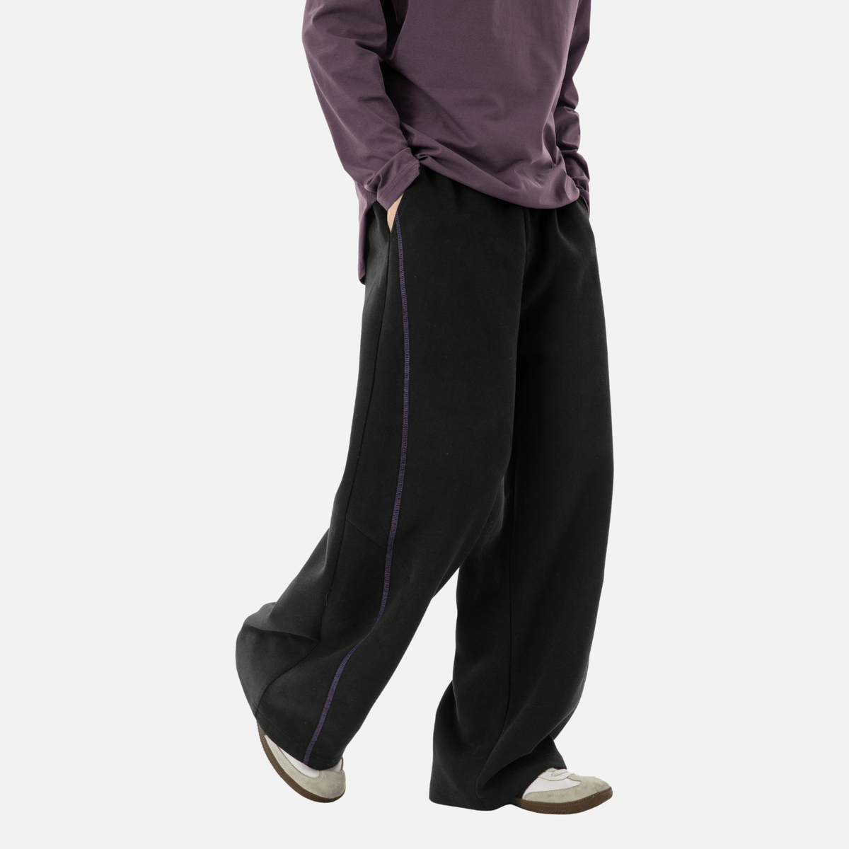 Heavy Fabric Contrast Trousers with Patch Detail