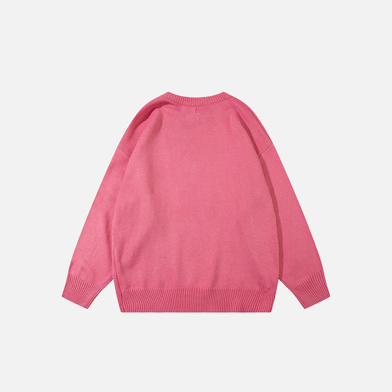 Oversize Simli Bisiklet Yaka Kazak
