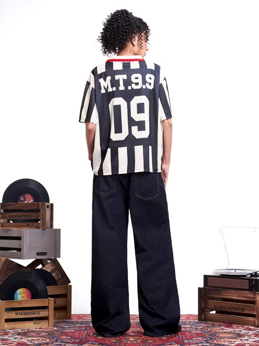 Retro Football Striped Streetwear T-Shirt