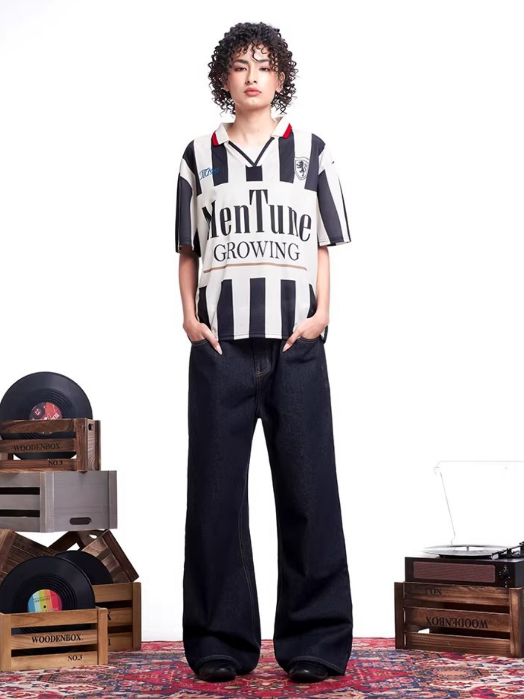 Retro Football Striped Streetwear T-Shirt
