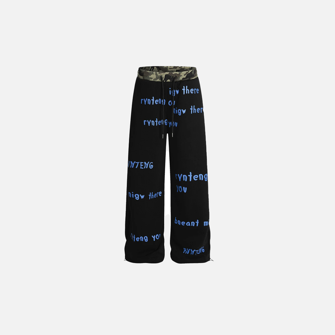 Wide Leg Kamuflaj Desenli Jogger, önden görünüm — Navra Wear