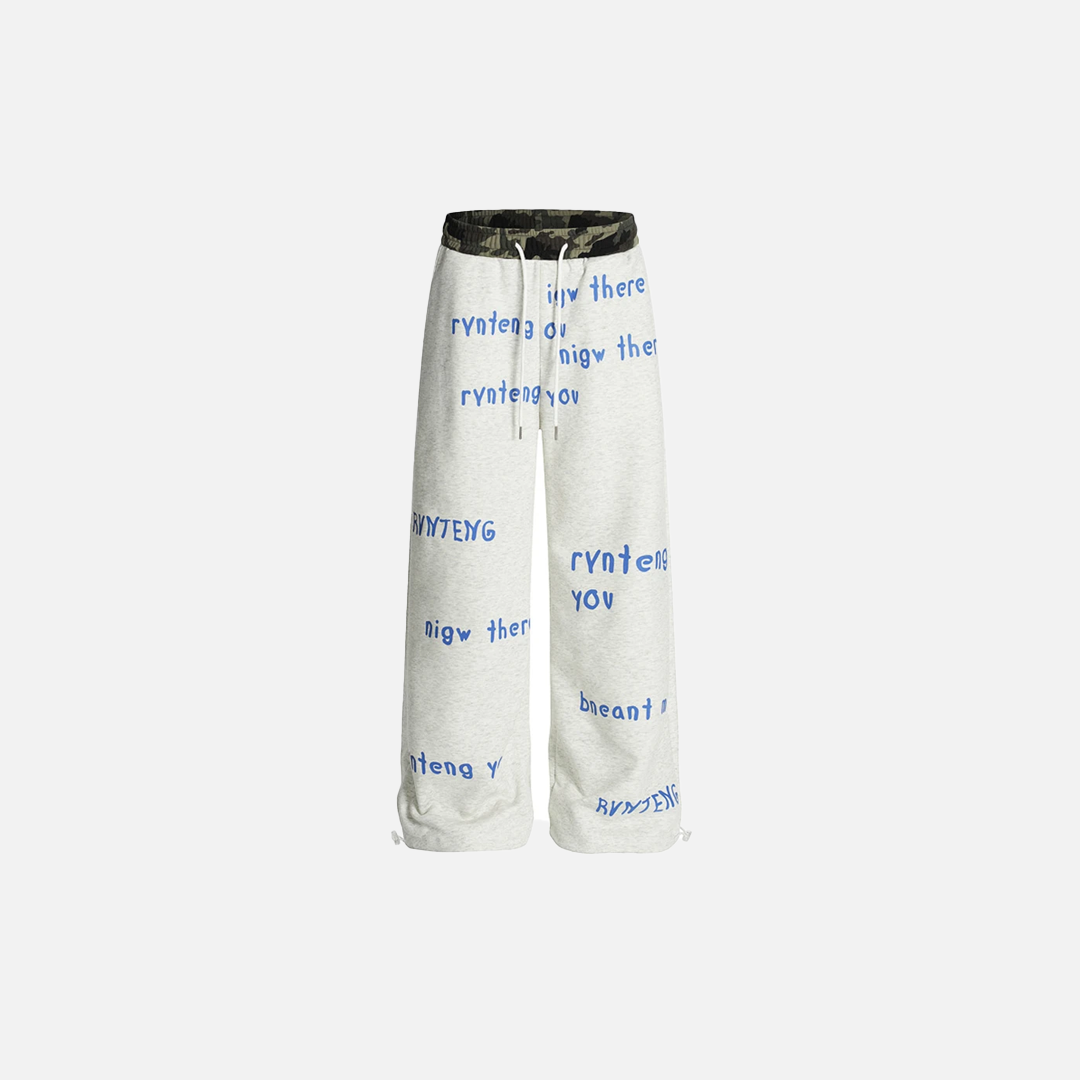 Wide Leg Kamuflaj Desenli Jogger, detay görünüm — Navra Wear