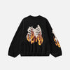 Alevli İskelet Sweatshirt