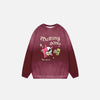 Front view of the fuchsia Mystic Melting Bones Sweatshirt in a gray background