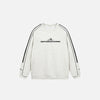 Front view of the white Defiant Stride Sweatshirt in a gray background