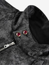Camouflage Print Mock Neck Modern Jacket