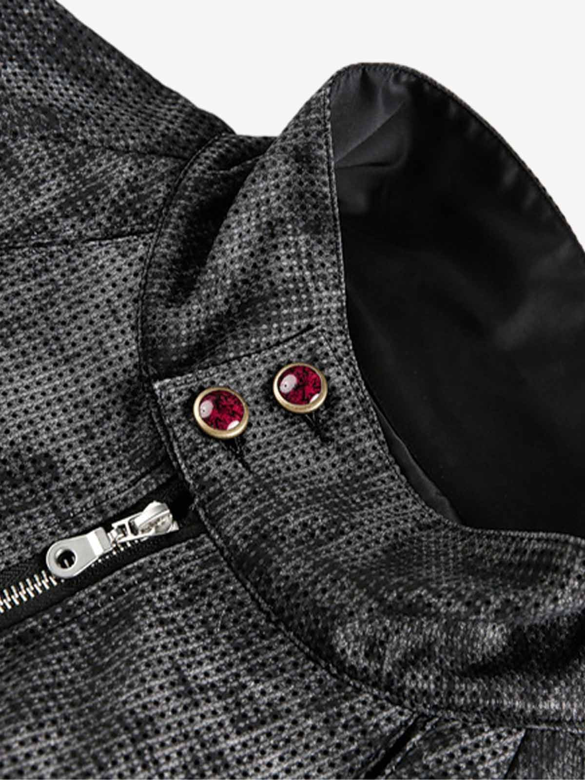 Camouflage Print Mock Neck Modern Jacket