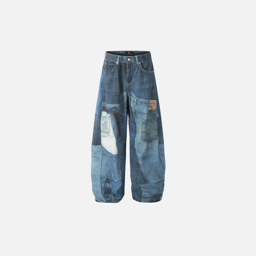 Yıkanmış Yırtık Detaylı İspanyol Paça Jean Pantolon, önden görünüm — Navra Wear