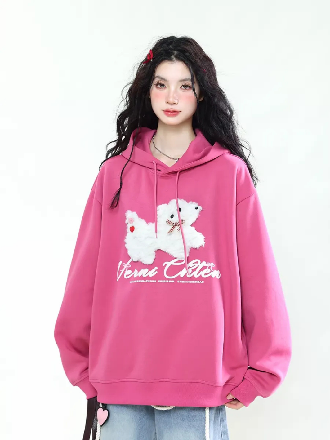 Yumuşak Köpek Motifli Kapüşon