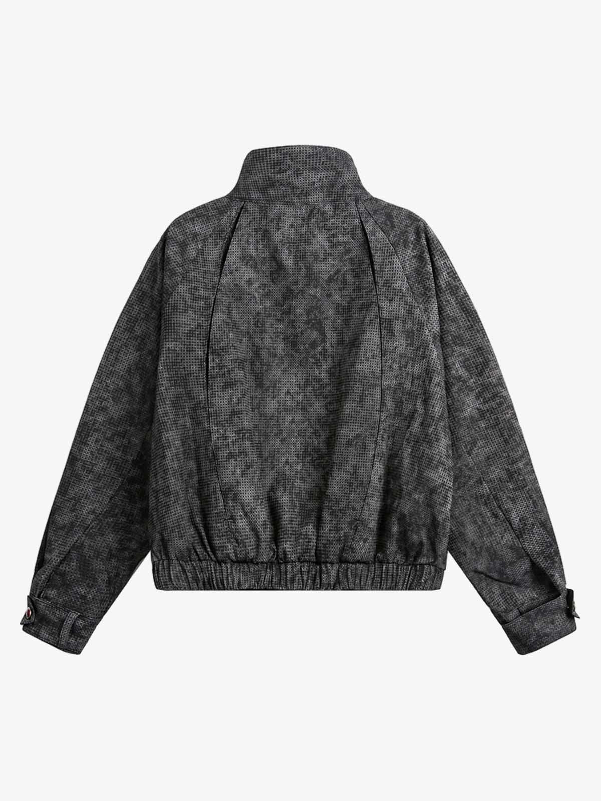 Camouflage Print Mock Neck Modern Jacket