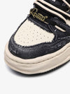 Nakış Yazılı Eskitme Denim Platform Sneaker