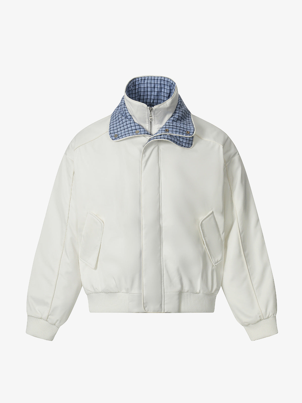Plaid Collar Quilted Retro Jacket