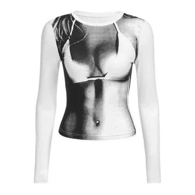 Abstract Figure Print Top