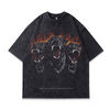 Flame Figure Printed T-Shirt