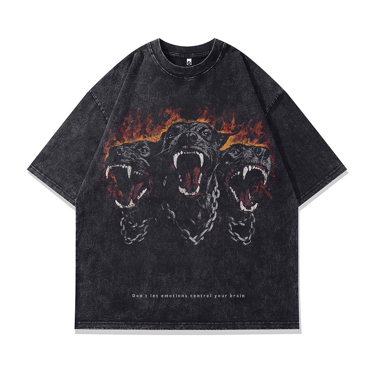 Flame Figure Printed T-Shirt