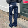 ıldız Patch Detaylı Geniş Paça Kot Pantolon