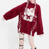 Coquette Oversize Kırmızı Kadın Kazağı
