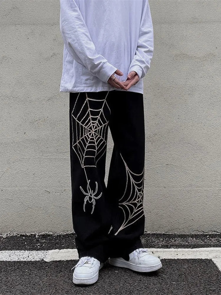 Örümcek Ağı Desenli Pantolon