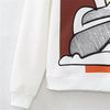 Kışlık Nakışlı Bisiklet Yaka Sweatshirt