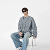 Eskitme Batik Desenli Bisiklet Yaka Sweatshirt