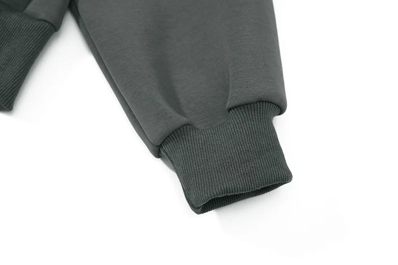 Gotik Baskılı Bol Kesim Kapüşonlu Sweatshirt