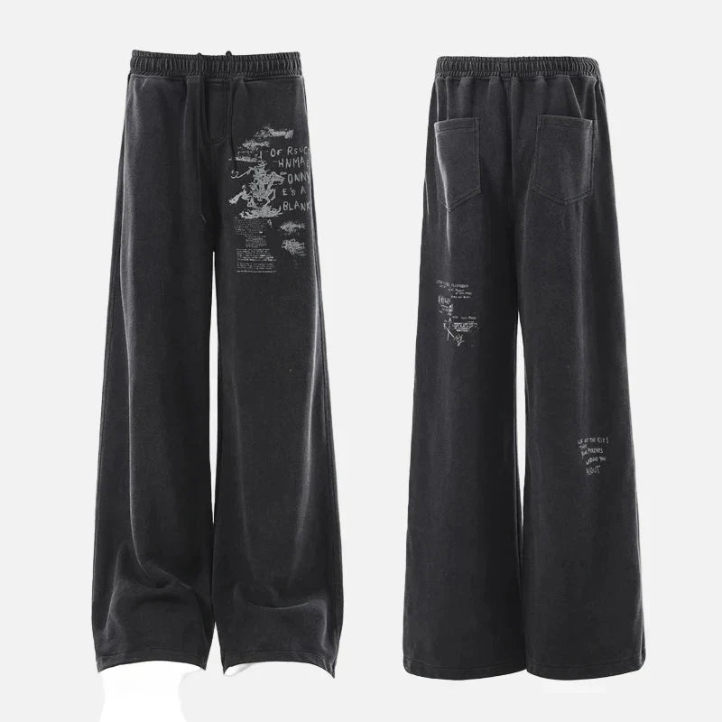 Vintage Harf Baskılı Jogger, yan görünüm — Navra Wear