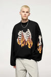 Alevli İskelet Sweatshirt