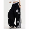Wide Leg Çizgili Jogger, yakın çekim — Navra Wear