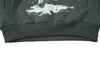 Gotik Baskılı Bol Kesim Kapüşonlu Sweatshirt