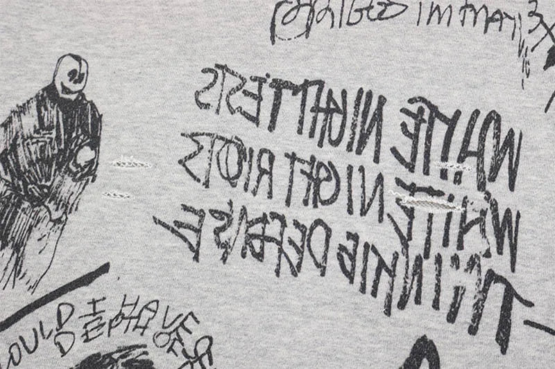 Preppy Hip Hop Oversize Baskılı Sweatshirt