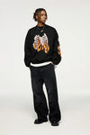Alevli İskelet Sweatshirt