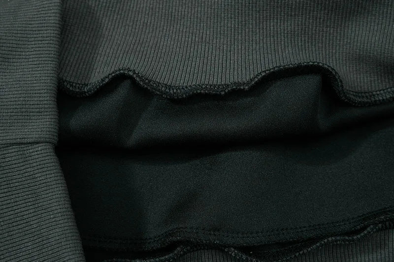 Gotik Baskılı Bol Kesim Kapüşonlu Sweatshirt