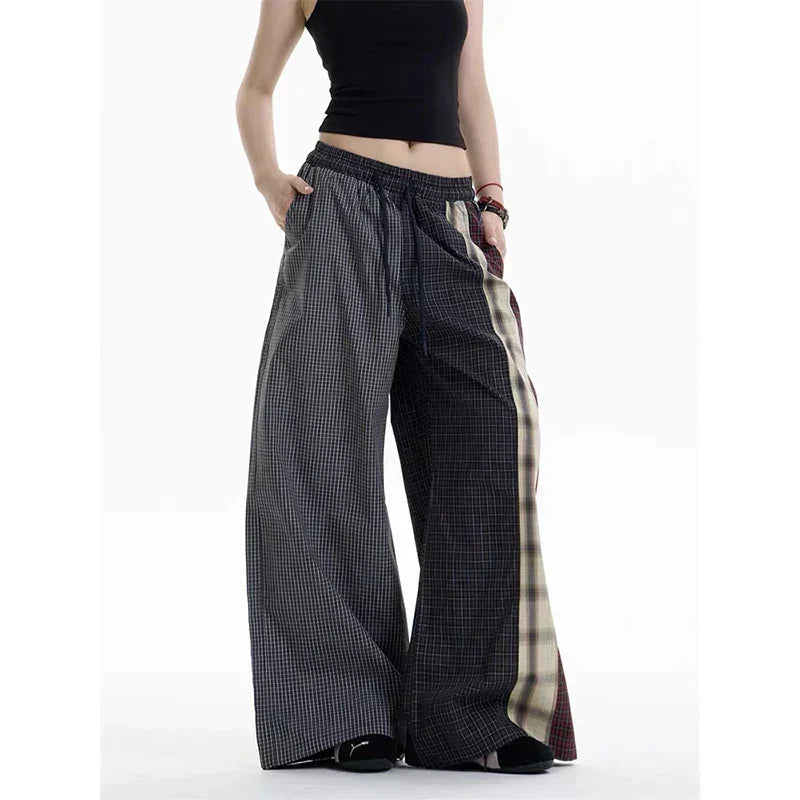 Ekose Patchwork Geniş Paça Jogger