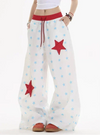 Yıldız Desenli Geniş Paça Jogger