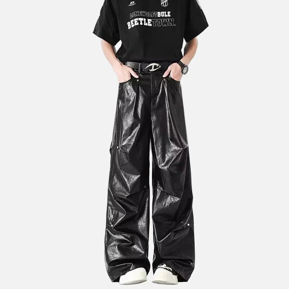 Wide Leg Gotik Baskılı Pantolon, önden görünüm — Navra Wear