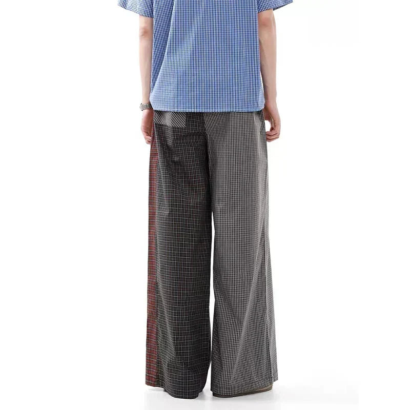 Ekose Patchwork Geniş Paça Jogger