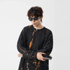 Eskitme Batik Desenli Bisiklet Yaka Sweatshirt