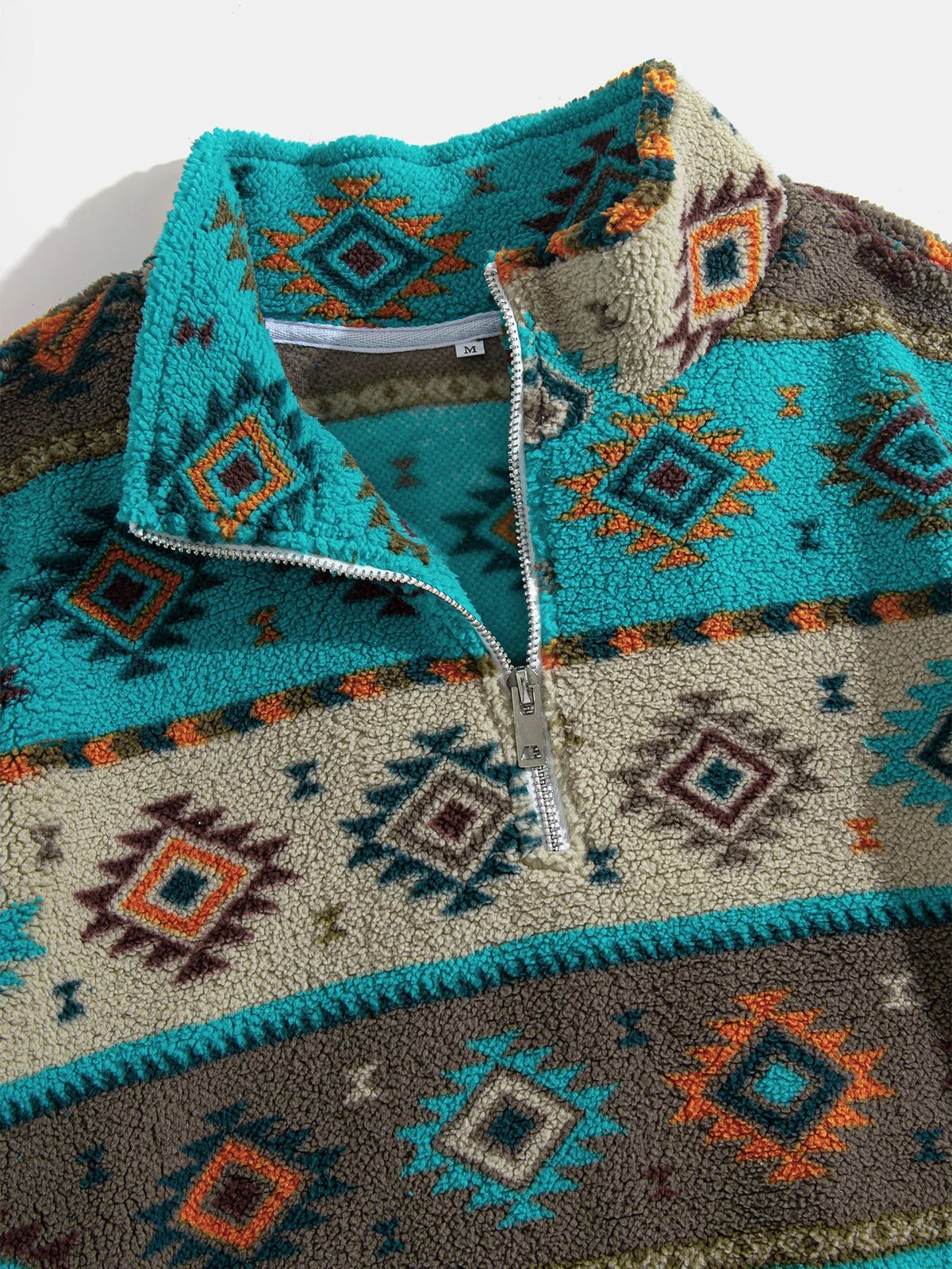 Sıcak Tutan Baskılı Yarım Fermuarlı Sweatshirt