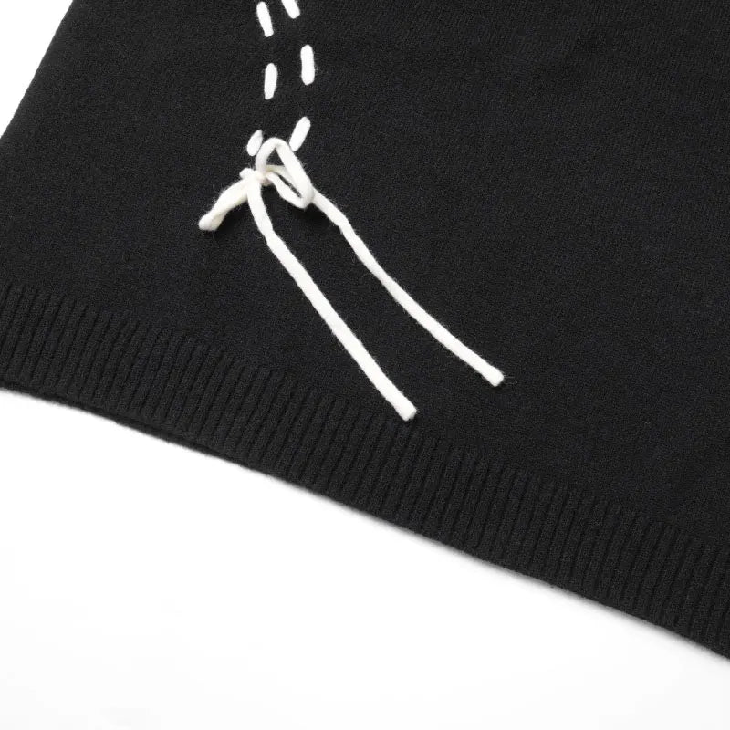 Kadın Sokak Stili Oversize Hip Hop Örgü Kazak
