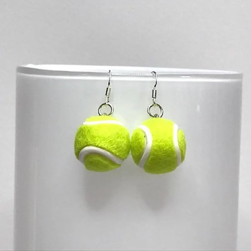 Kişiye Özel Kawaii Yeşil Tenis Kolye Ucu Küpe