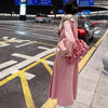 Yumuşak Pembe Leopar Desenli Suni Kürk Omuz Çantası