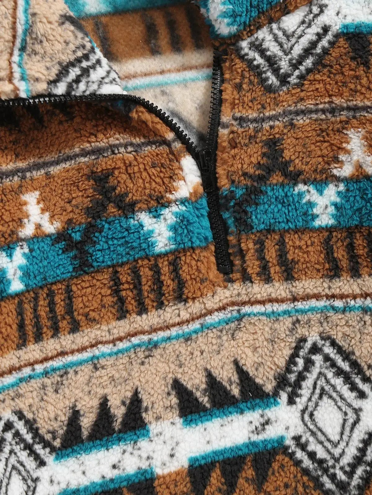 Erkek Aztek Desenli Polar Sweatshirt