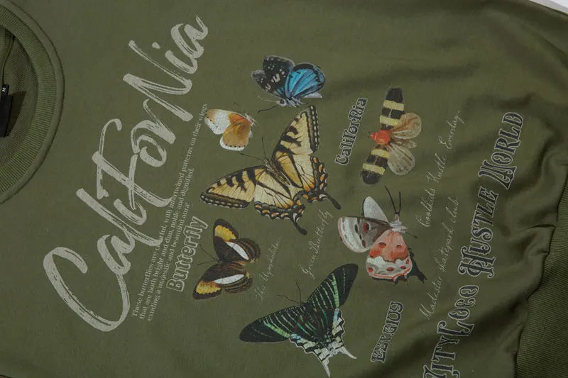 Kaliforniya Kelebek Bahçesi Sweatshirt